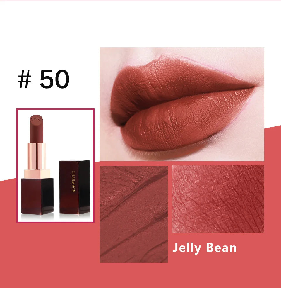 CHARMACY Matte Luxury Velvet Lipstick Waterproof Long-lasting High Quality Korean Lipsticks Lips for Women Makeup Cosmetic