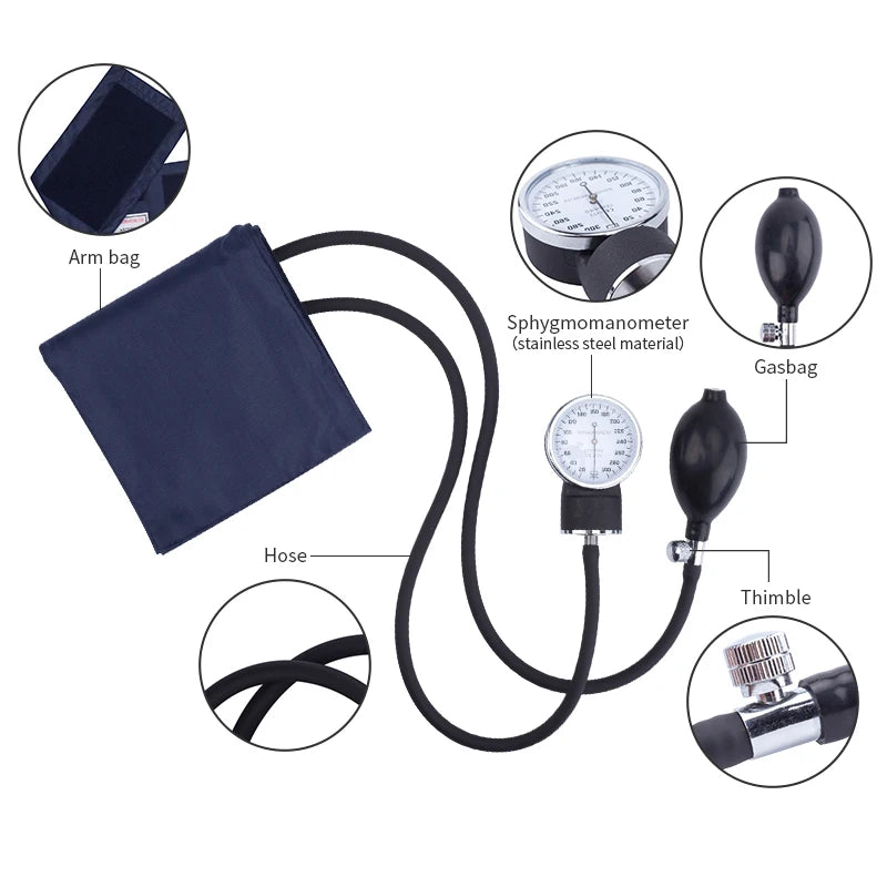 Manual Blood Pressure Monitor Diastolic Sphygmomanometer BP Tensiometer Blood Pressure Sphygmomanomete Cuff Home Health Monitor - Beauty-health Online Shop