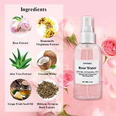 ENVISHA Rose Water For Face Facial Toner Organic Rose Petals Essence Moisturizing Serum Refresh Elastic Shrink Pores Skin Care