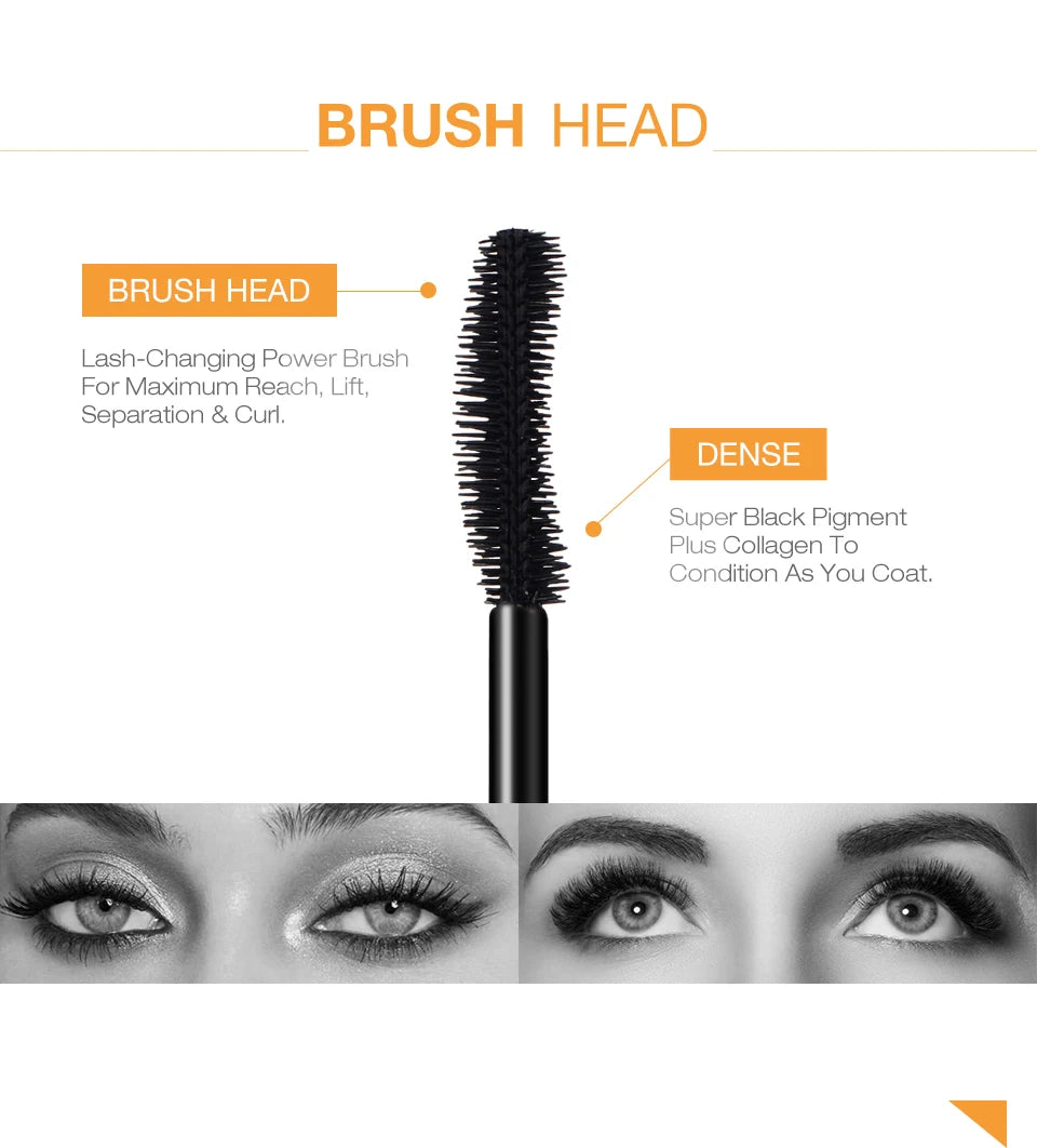 O.TWO.O 3D Fiber Lashes Thick Lengthening Mascara Long Black Lash Eyelash Extension Eye Lashes Brush Makeup Pro Eye-Cosmetics