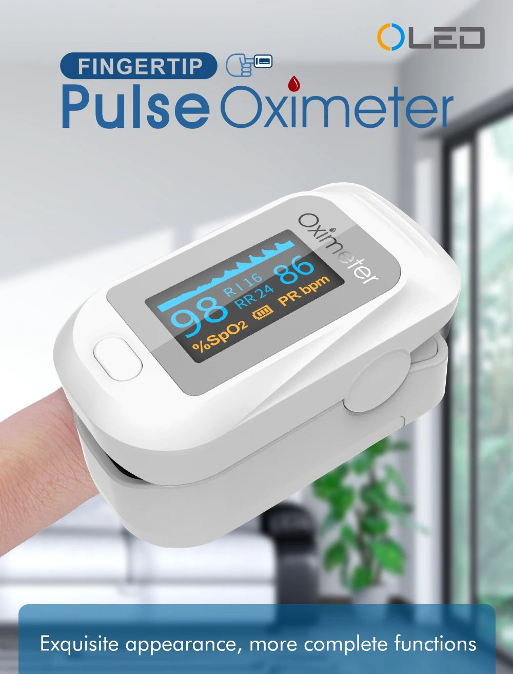 Portable Professional Finger Oximeter Digital Finger Pulse Oximeter OLED Blood Oxygen Heart Rate Health Diagnostic Monitor Tool - Beauty-health Online Shop