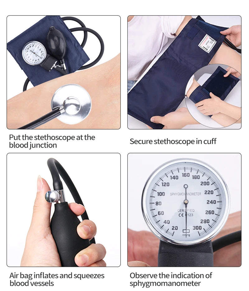 Manual Blood Pressure Monitor Diastolic Sphygmomanometer BP Tensiometer Blood Pressure Sphygmomanomete Cuff Home Health Monitor - Beauty-health Online Shop