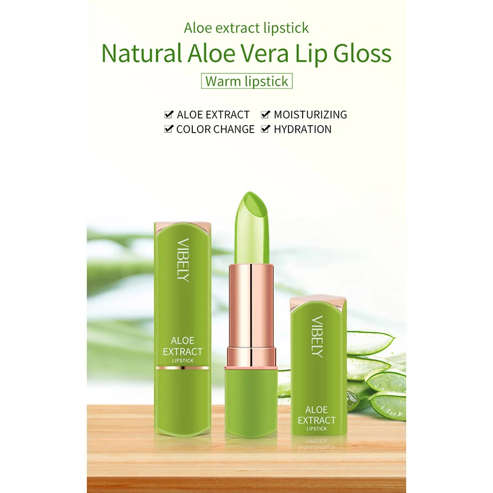 VIBELY New 7 Color Color Mood Changing Lip Balm Natural Aloe Vera Lipstick Long Lasting Moisturizing Makeup Cosmetics for Women