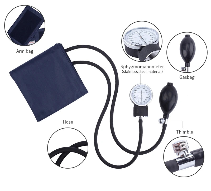 Manual Blood Pressure Monitor Diastolic Sphygmomanometer BP Tensiometer Blood Pressure Sphygmomanomete Cuff Home Health Monitor - Beauty-health Online Shop