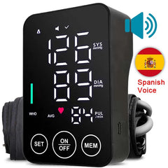 Spanish Voice Sphygmomanometer BP Monitor Health Care New LED Blood Pressure Monitor Big Screen Tonometer Digital Arm Tonometer