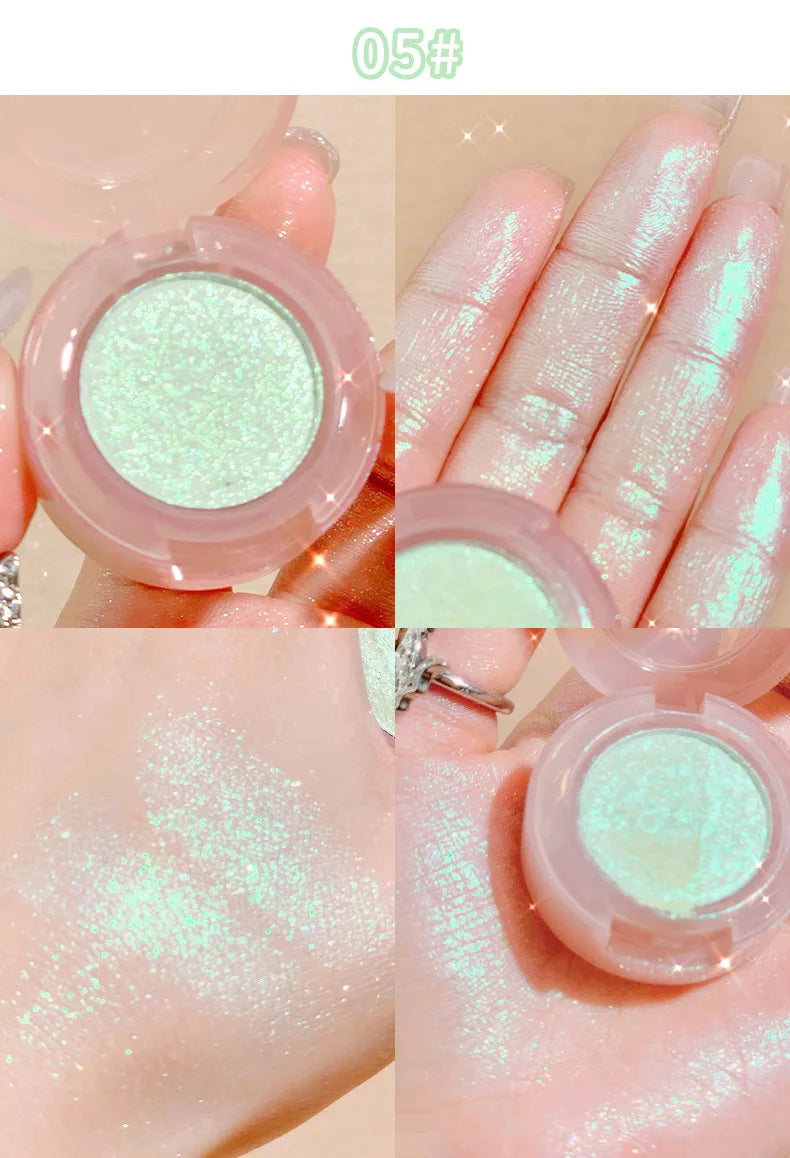 Diamond Glitter Monochrome Eyeshadow Palette Discoloration Eyeshadow Highlighter Sequins Waterproof Lasting Eyes Makeup Pigments