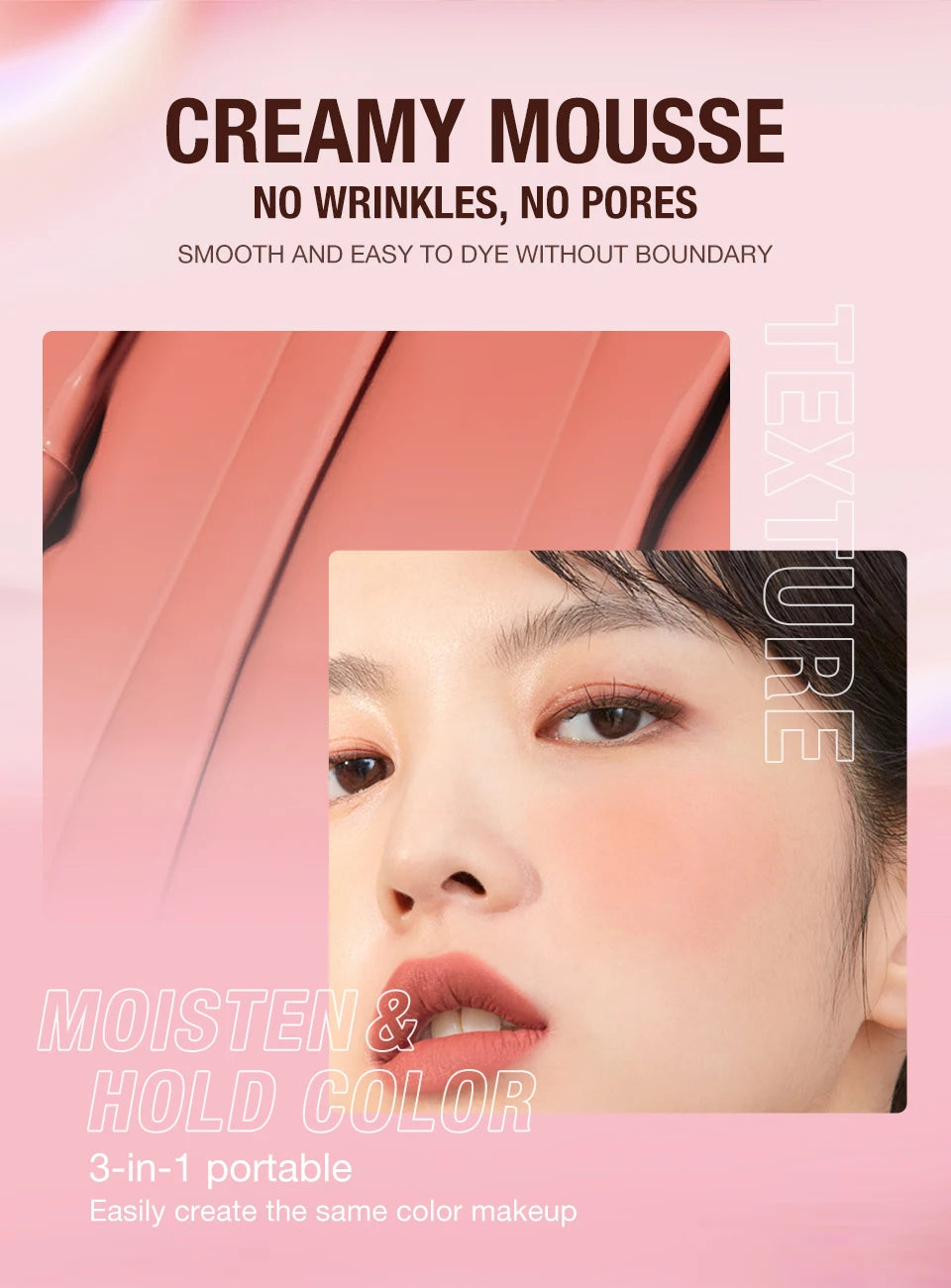 O.TWO.O Lipstick Blush Stick 3-in-1 Eyes Cheek and Lip Tint Buildable Waterproof Lightweight Cream Multi Stick Makeup for Women