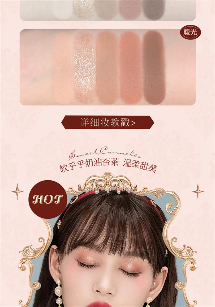 Flower Knows Strawberry Rococo Moonlight Mermaid Jewel Eyeshadow Palette 5 Colors Pearlescent Mashed Potatoes 2023