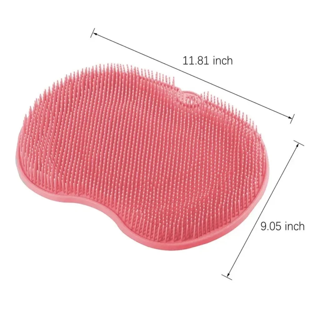 Silicone Exfoliating Shower Massage Scraper Bathroom Non-slip Bath Mat Back Massage Brush Foot Wash Body Cleaning Bathing Tool