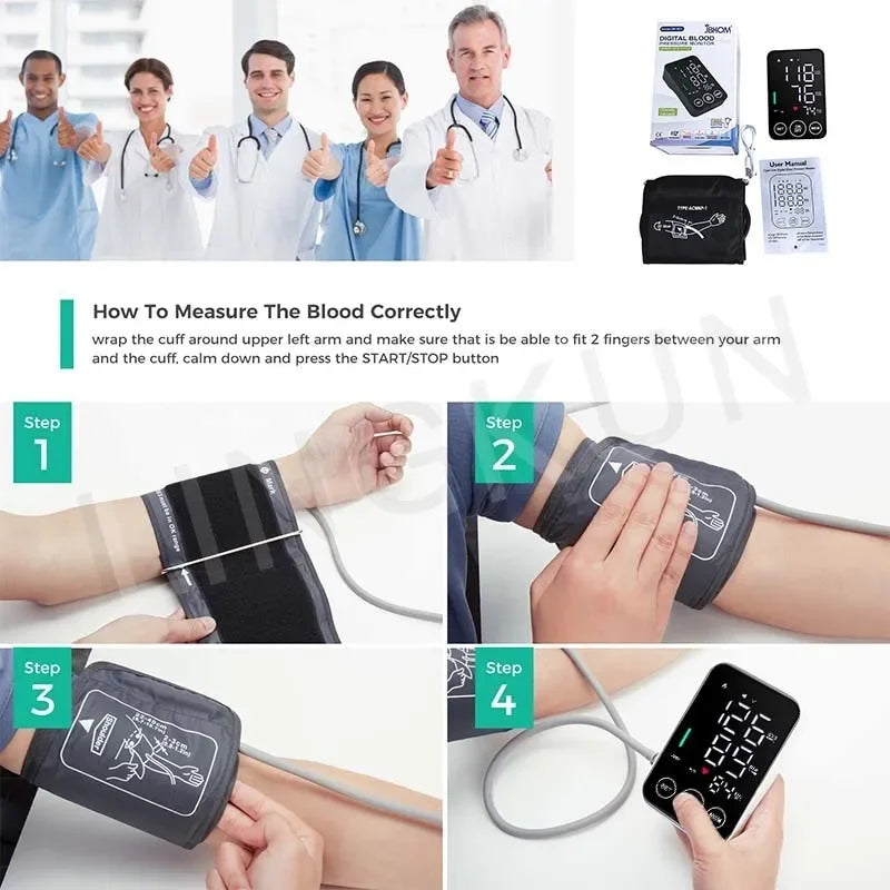 Spanish Voice Sphygmomanometer BP Monitor Health Care New LED Blood Pressure Monitor Big Screen Tonometer Digital Arm Tonometer