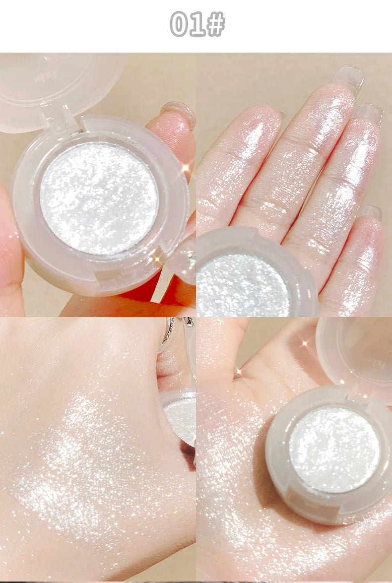 Diamond Glitter Monochrome Eyeshadow Palette Discoloration Eyeshadow Highlighter Sequins Waterproof Lasting Eyes Makeup Pigments