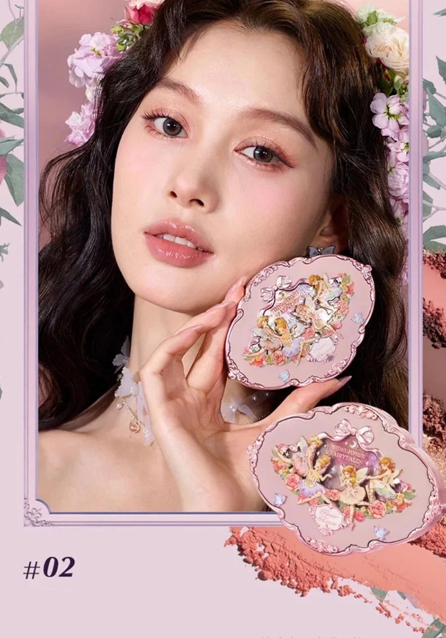 Flower Knows Swan Ballet Eyeshadow Palette Matte Fine Shimmer Pearl Face Palette 6 Colour Glitter Eye Shadow