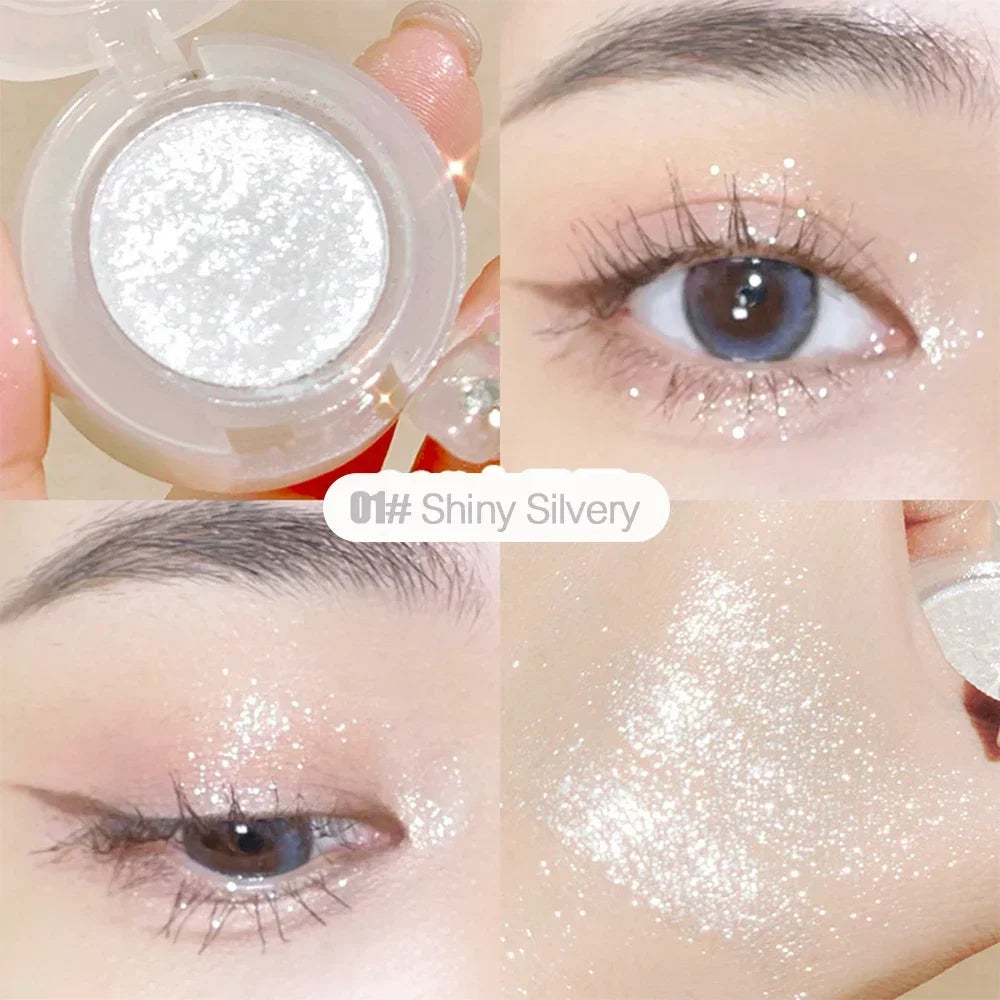 Diamond Glitter Monochrome Eyeshadow Palette Discoloration Eyeshadow Highlighter Sequins Waterproof Lasting Eyes Makeup Pigments