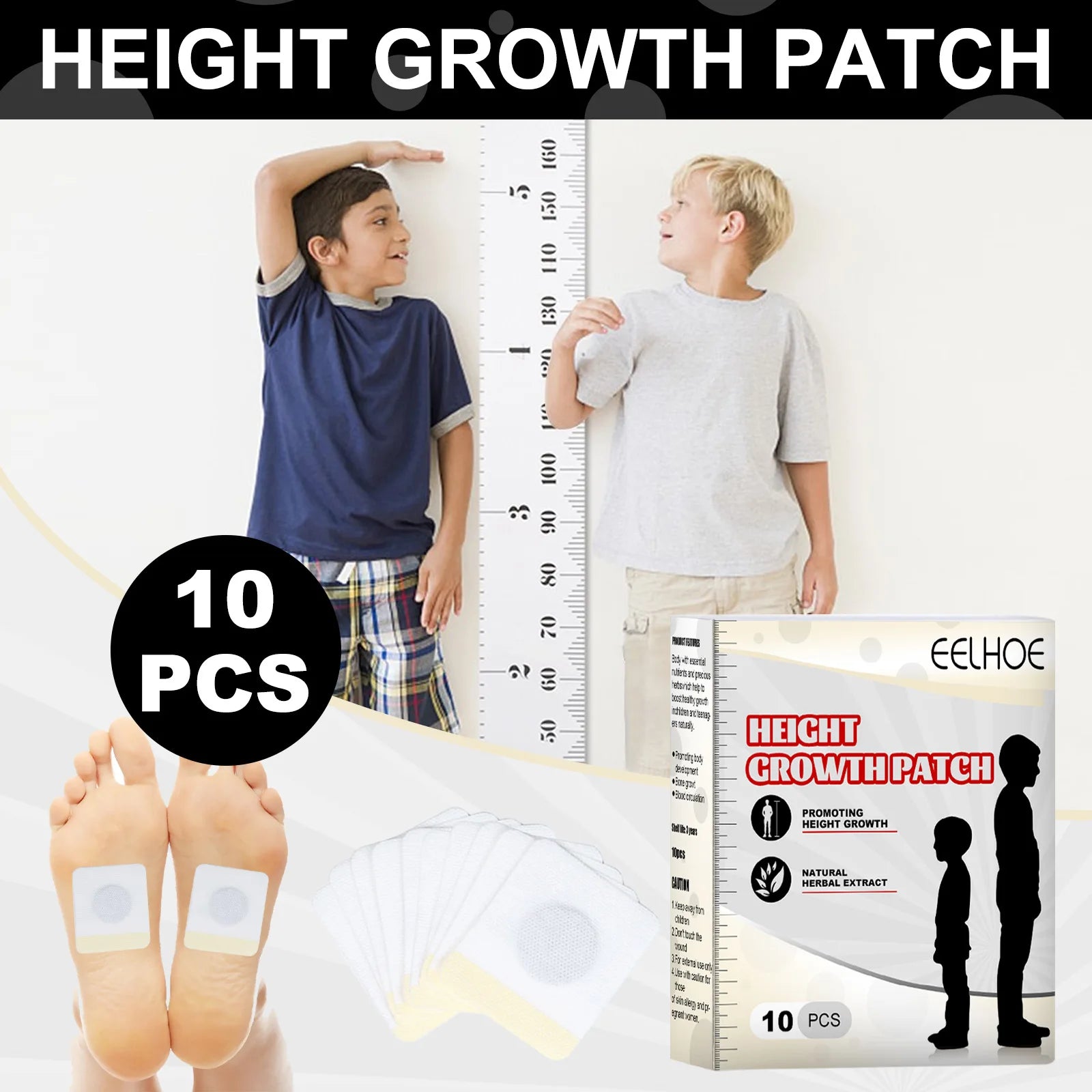 Body Height Enhancer Patch For Adults Children Promote Bones Growtaller Acupuncture Points Stimulation Height Growth Foot Patch