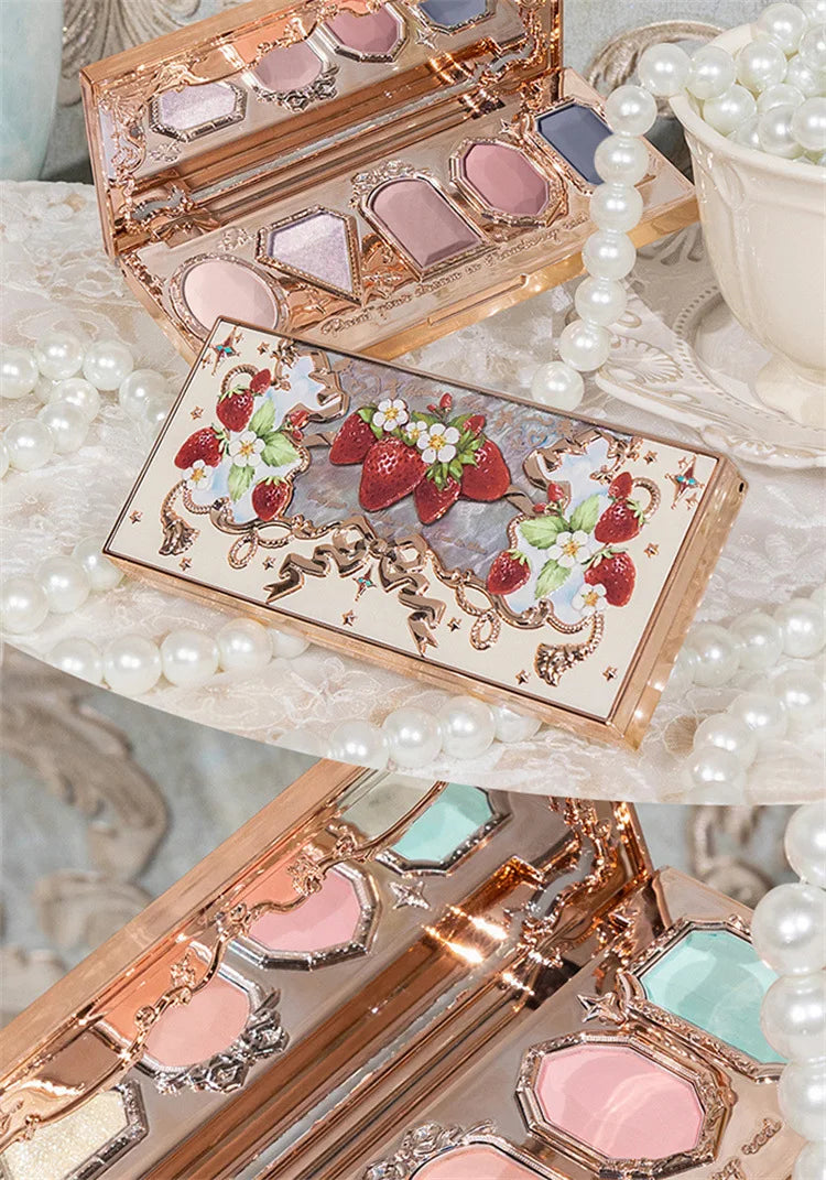 Flower Knows Strawberry Rococo Moonlight Mermaid Jewel Eyeshadow Palette 5 Colors Pearlescent Mashed Potatoes 2023