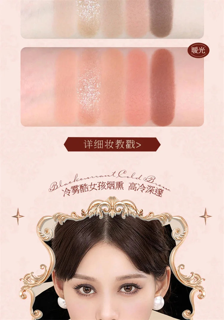 Flower Knows Strawberry Rococo Moonlight Mermaid Jewel Eyeshadow Palette 5 Colors Pearlescent Mashed Potatoes 2023