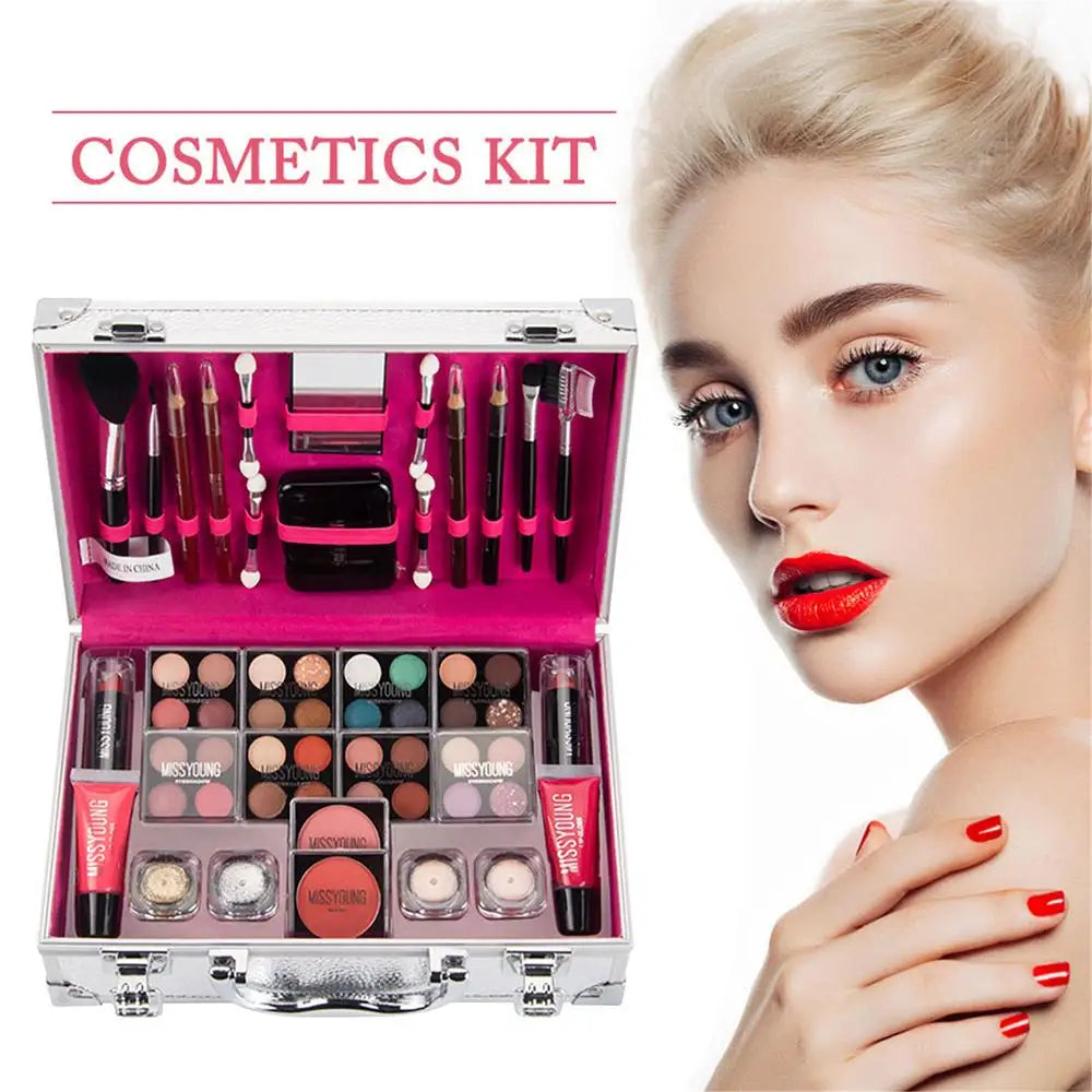 NEW Makeup Set Lipstick Professional Eyeshadow Palette Gift With Cosmetic Bag Travel Portable Long Lasting Full Make Up Gift Set