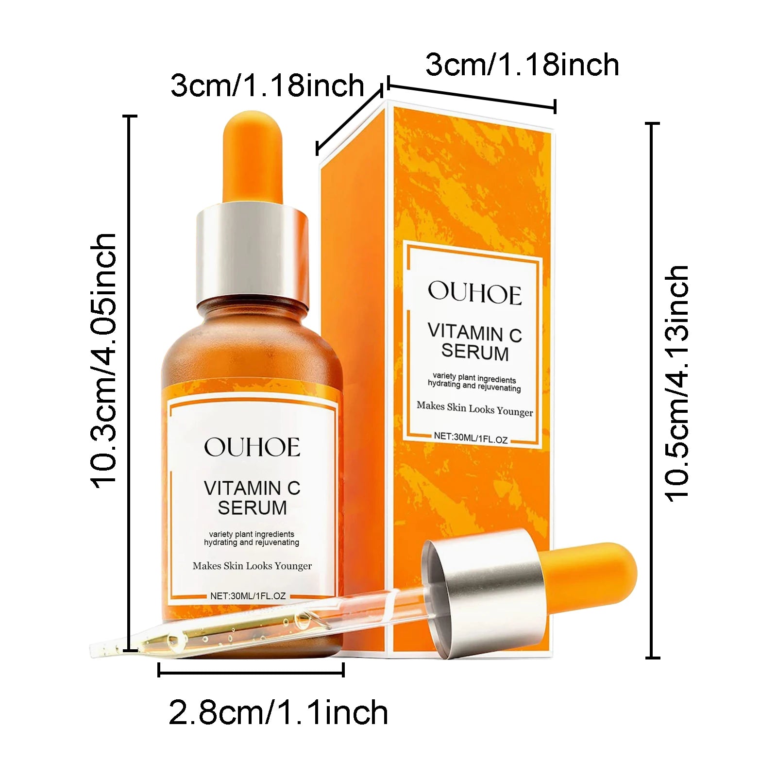 Vitamin C Facial Serum Reduces Fine Lines and Brightens Skin Naturally Without Added Retinol, Jojoba Oil Facial Care Products