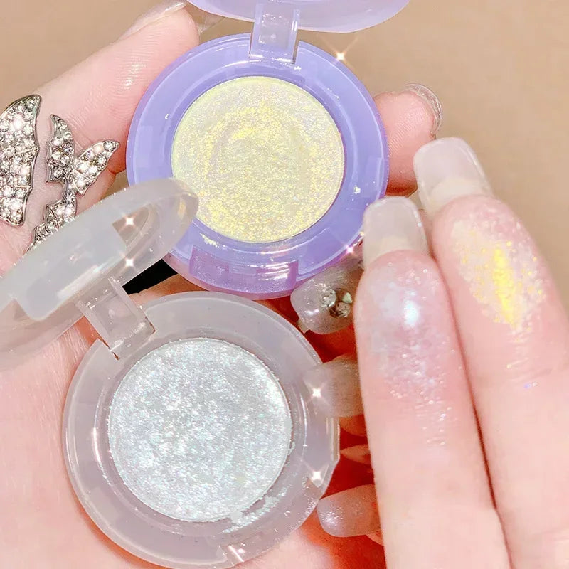 Diamond Glitter Monochrome Eyeshadow Palette Discoloration Eyeshadow Highlighter Sequins Waterproof Lasting Eyes Makeup Pigments