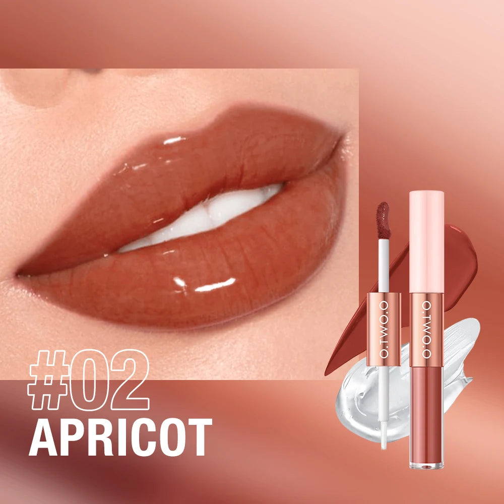 O.TWO.O Matte Lipstick Double Head Lip Coat 24HR Non-stick Cup Lip Gloss Tint Plumper Long Lasting Waterproof Lipstick Makeup