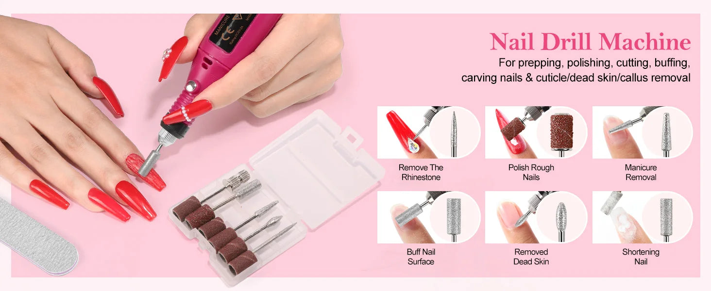 COSCELIA MAnicure Acrylic Nail Kit with Nail Drill and U V Light for Beginners Professional Acrylic Powder Glitter Powder Set